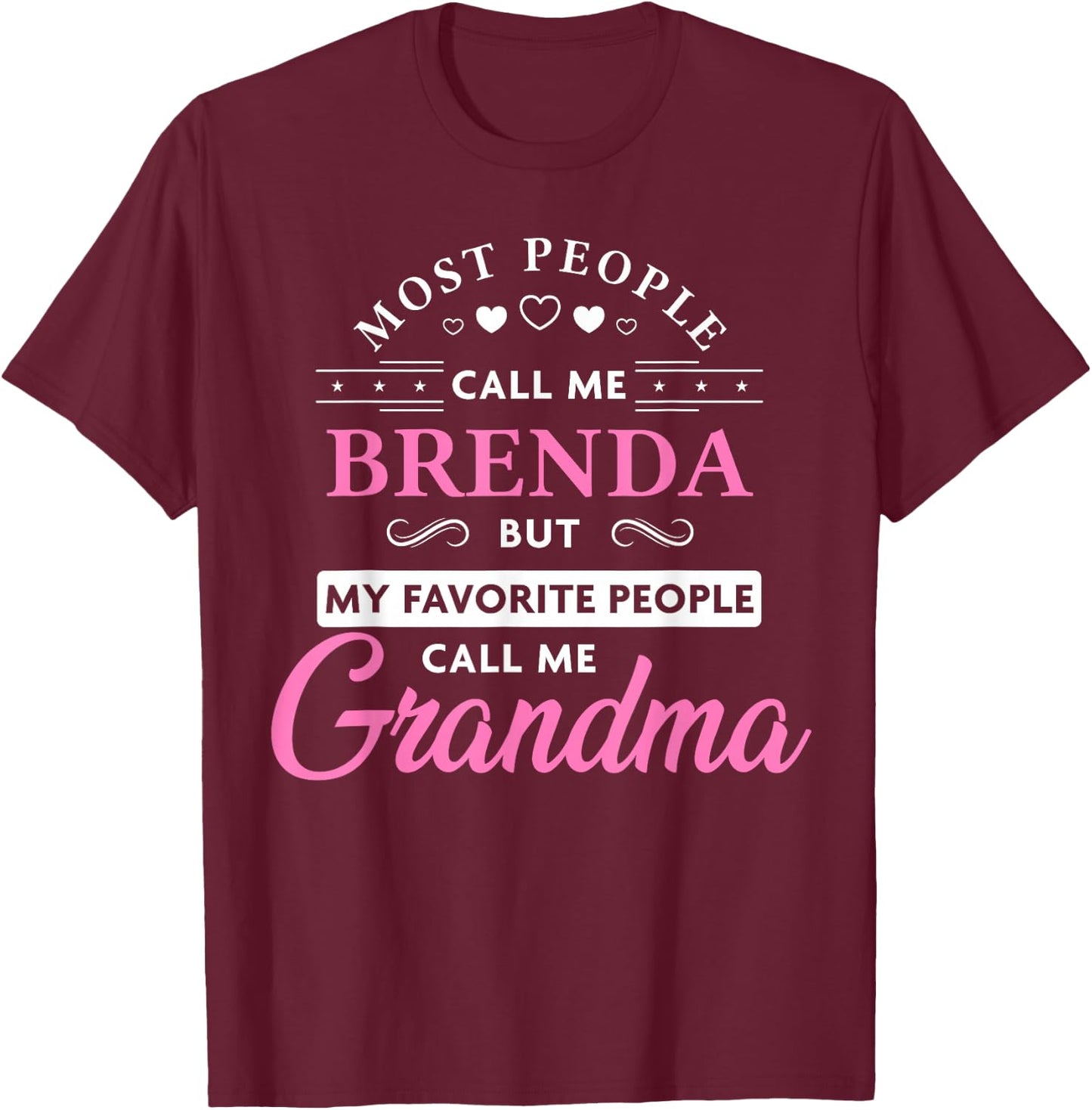 Brenda Name Gift Personalized Grandma T-Shirt - T-Shirt | Maroon