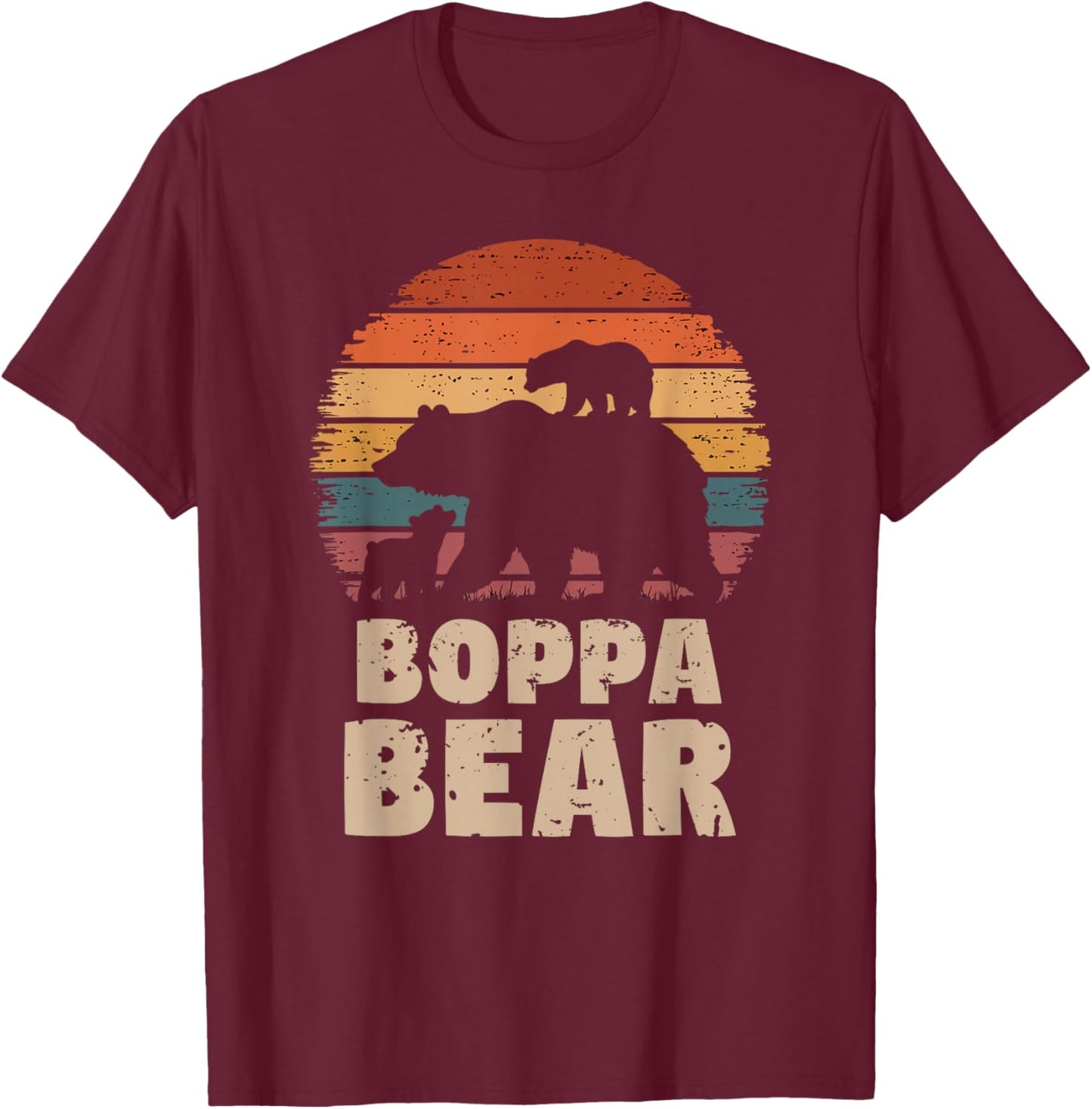 Boppa Bear Vintage Retro Funny Father's Day 2 Cubs Kids T-Shirt - T-Shirt | Maroon
