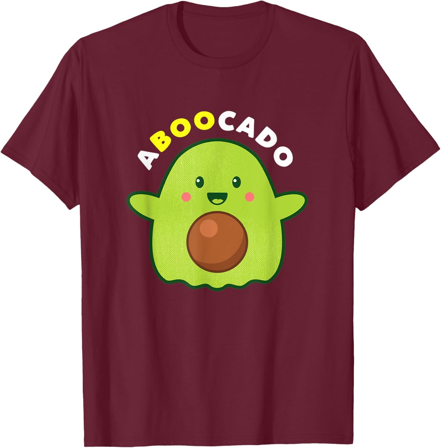 Cute Avocado Ghost A-Boo-Cado Halloween Costume T-Shirt - T-Shirt | Maroon