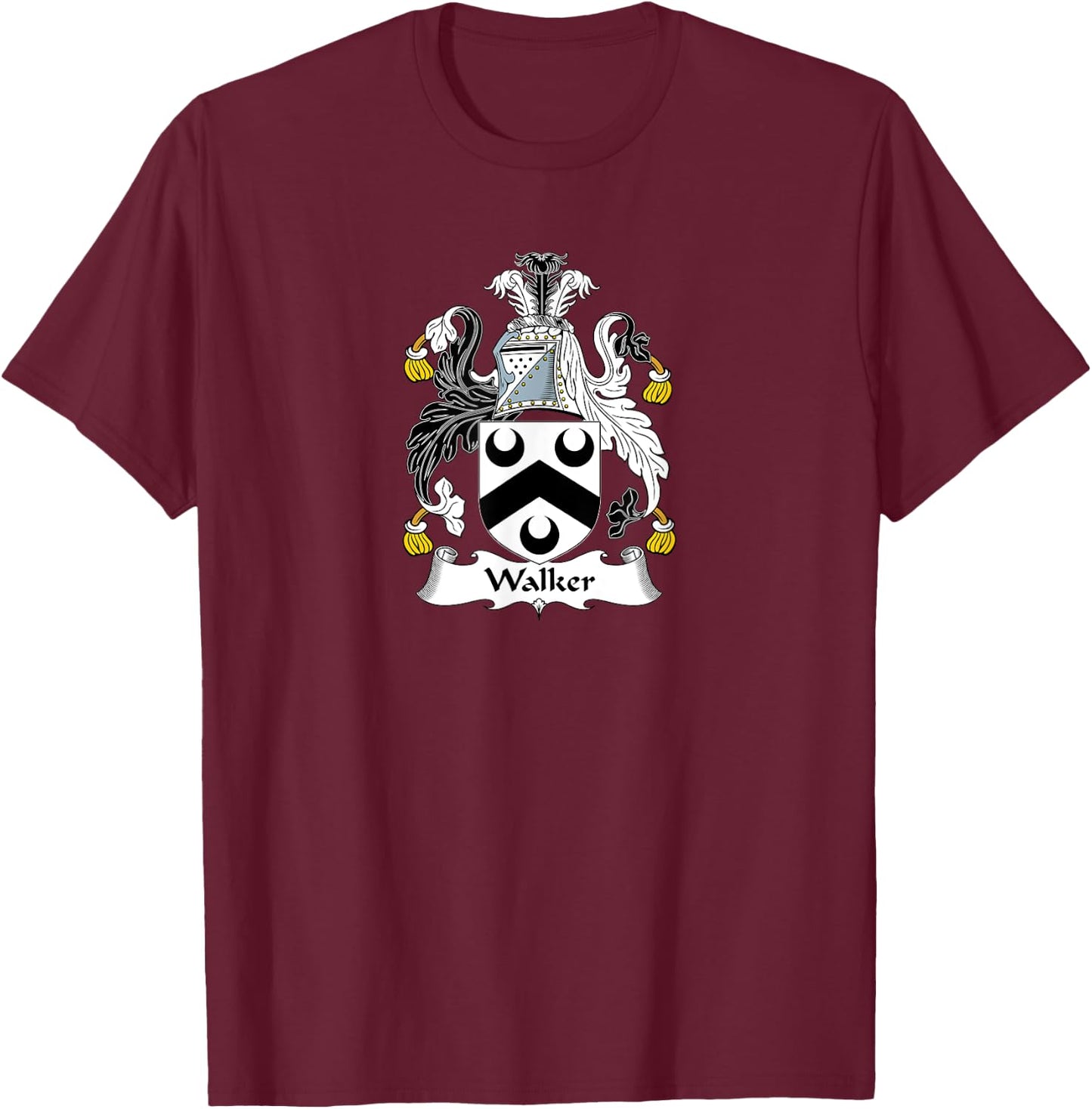 Walker Coat of Arms - Family Crest Shirt T-Shirt - T-Shirt | Maroon