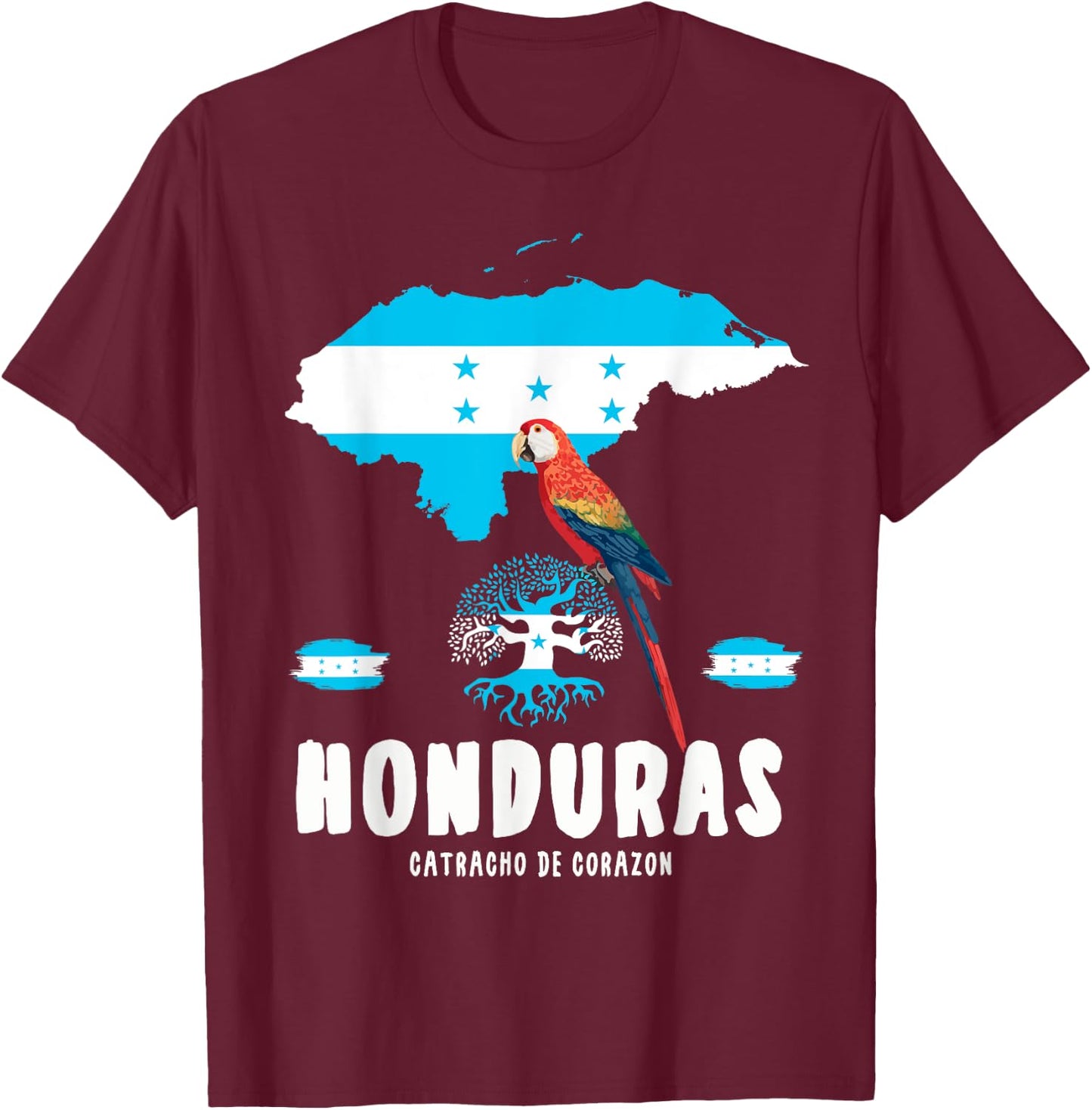 Honduras Roots Outfit Ideas & Honduran Flag T-Shirt - T-Shirt | Maroon