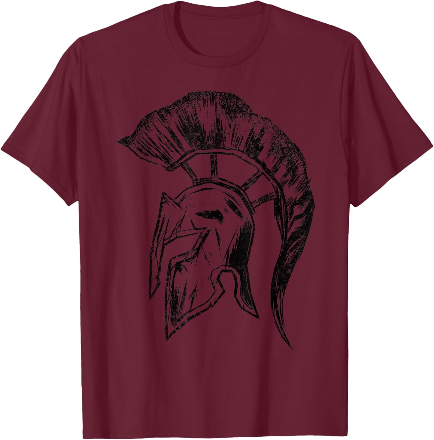 Retro Vintage Spartan Helmet Warrior Trojan Warrior T-Shirt - T-Shirt | Maroon