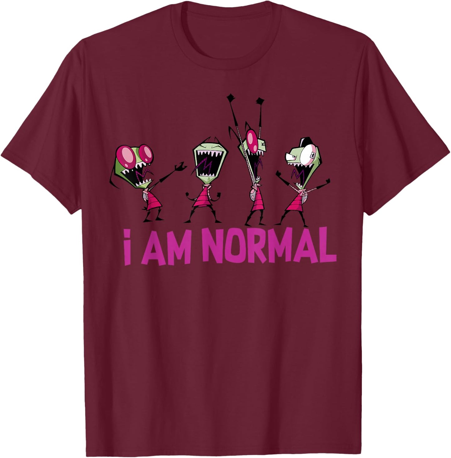 Nickelodeon Invader Zim I Am Normal Dance Small T-Shirt - T-Shirt | Maroon