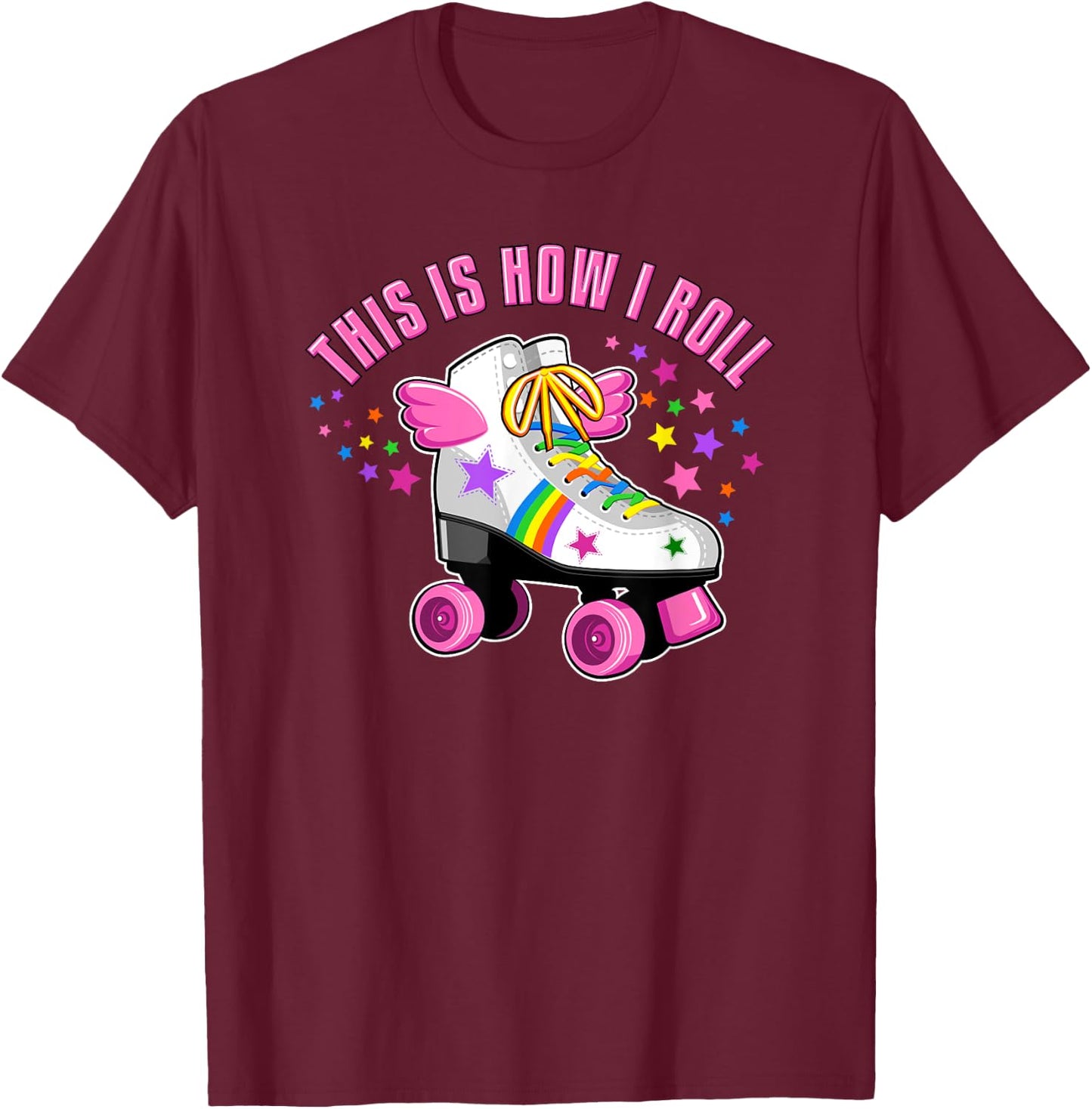 This is how I roll, Roller skate girl's, kids T-Shirt - T-Shirt | Maroon