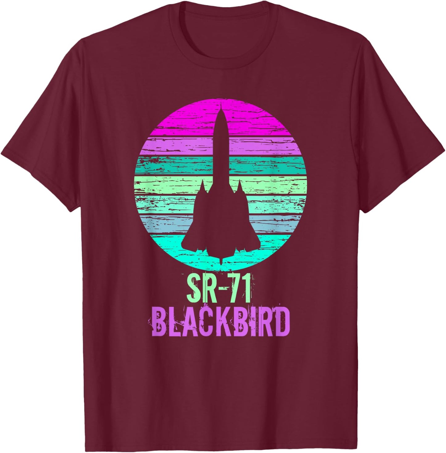 Vintage SR-71 Blackbird Military Aviation Aircraft T-Shirt - T-Shirt | Maroon