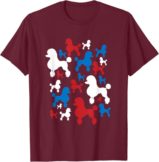 Poodle Patriotic 4th Of July Shirt T-Shirt - T-Shirt | Maroon