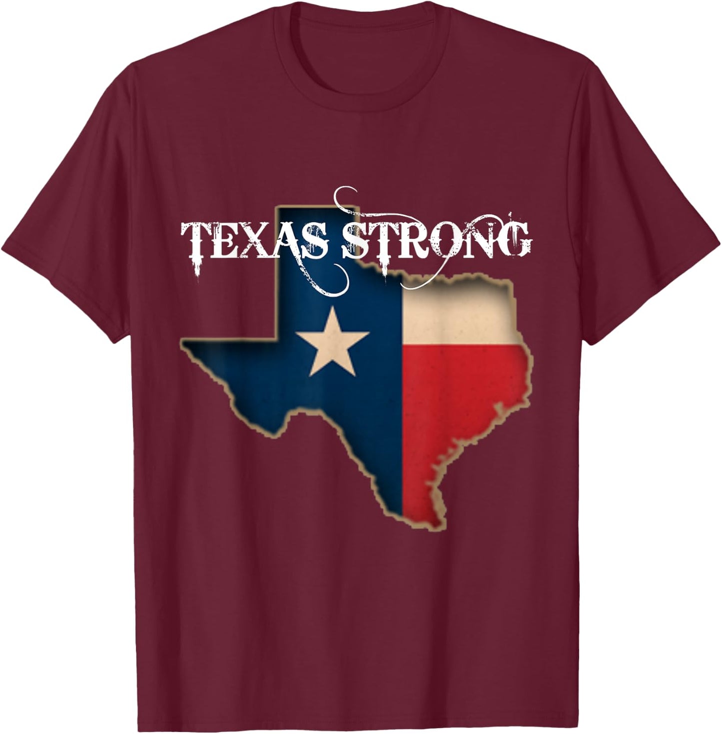Texas Strong Shirt Women Men Kids Distressed State Flag Love T-Shirt - T-Shirt | Maroon