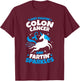 Funny Colon Cancer Fighter Fighting Unicorn Quote Gift T-Shirt - T-Shirt | Maroon