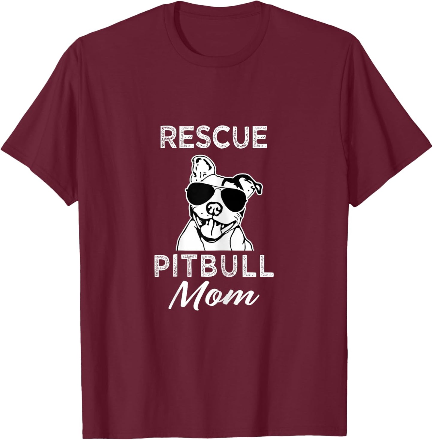Rescue Pitbull Dog Mom funny Cute women's T-Shirt - T-Shirt | Maroon