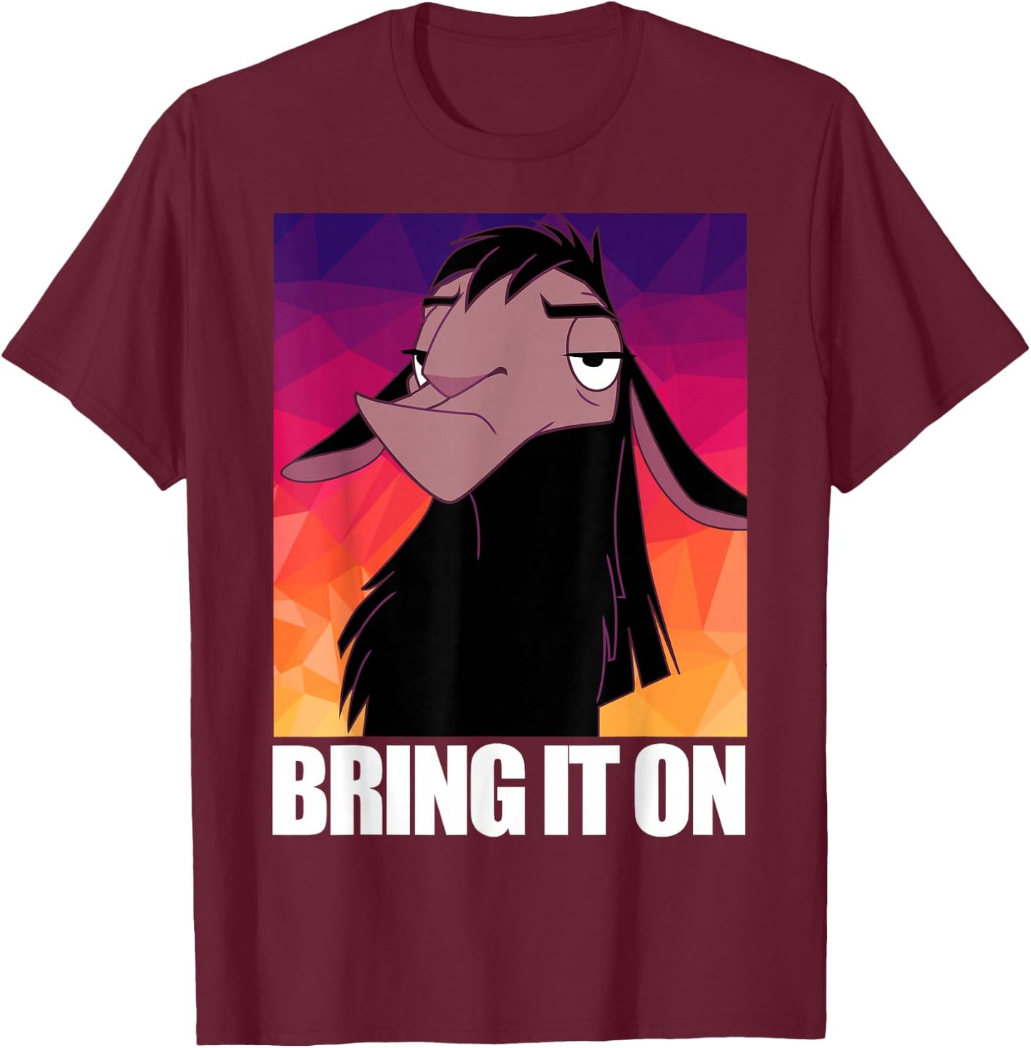 Disney Emperor's New Groove Kuzco Llama Bring It On T-Shirt - T-Shirt | Maroon