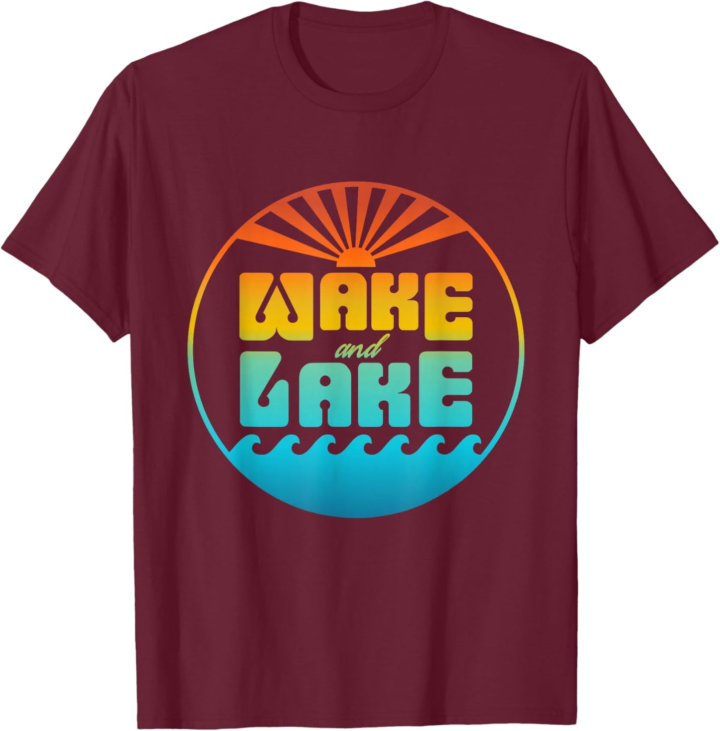 Wake and Lake T-Shirt - T-Shirt | Maroon