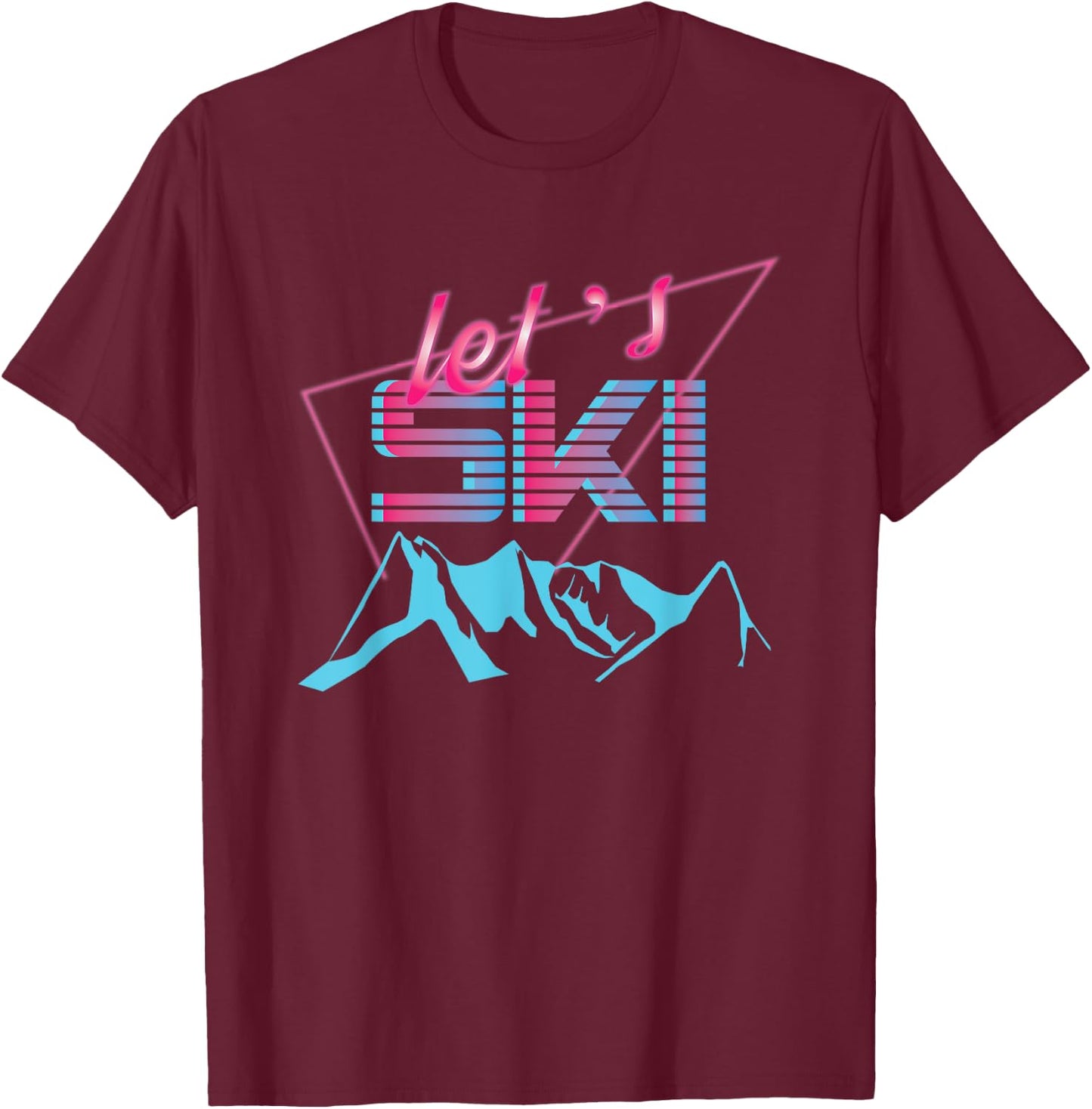 Retro Ski T Shirt Vintage 80s Ski Costume 90s Ski Clothes T-Shirt - T-Shirt | Maroon
