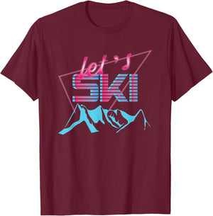 Retro Ski T Shirt Vintage 80s Ski Costume 90s Ski Clothes T-Shirt - T-Shirt | Maroon