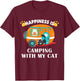I love Camping With My Cat Funny Kitty Men Women Kids T-Shirt - T-Shirt | Maroon
