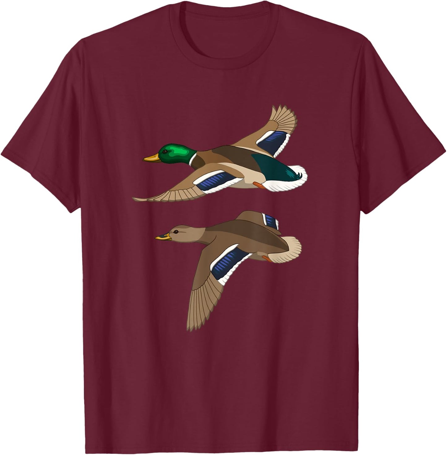 Flying Mallards Duck Hunting Bird Lover T Shirt T-Shirt - T-Shirt | Maroon