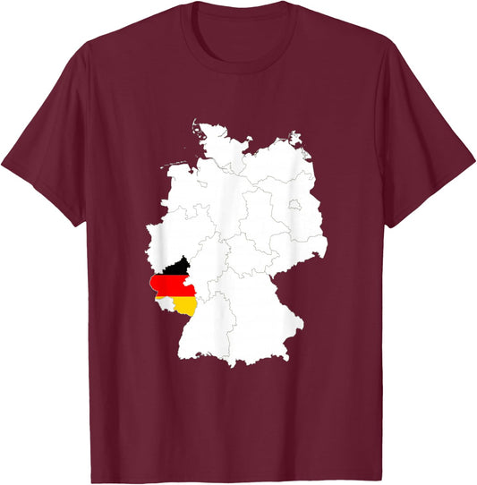 Rhineland Palatinate Flag Germany Rheinland Pfalz Gift T-Shirt - T-Shirt | Maroon