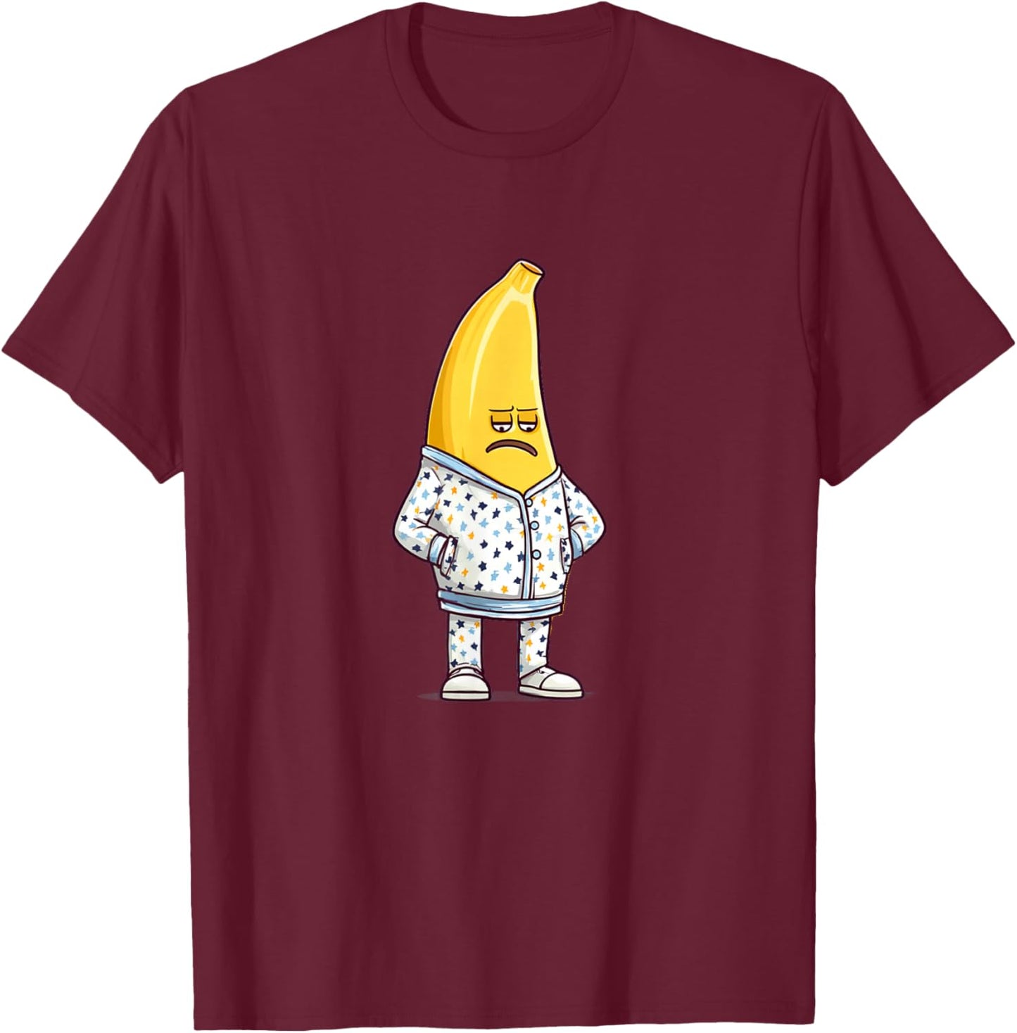 Sleep Banana Face in Pajama for Boys and Girls T-Shirt - T-Shirt | Maroon