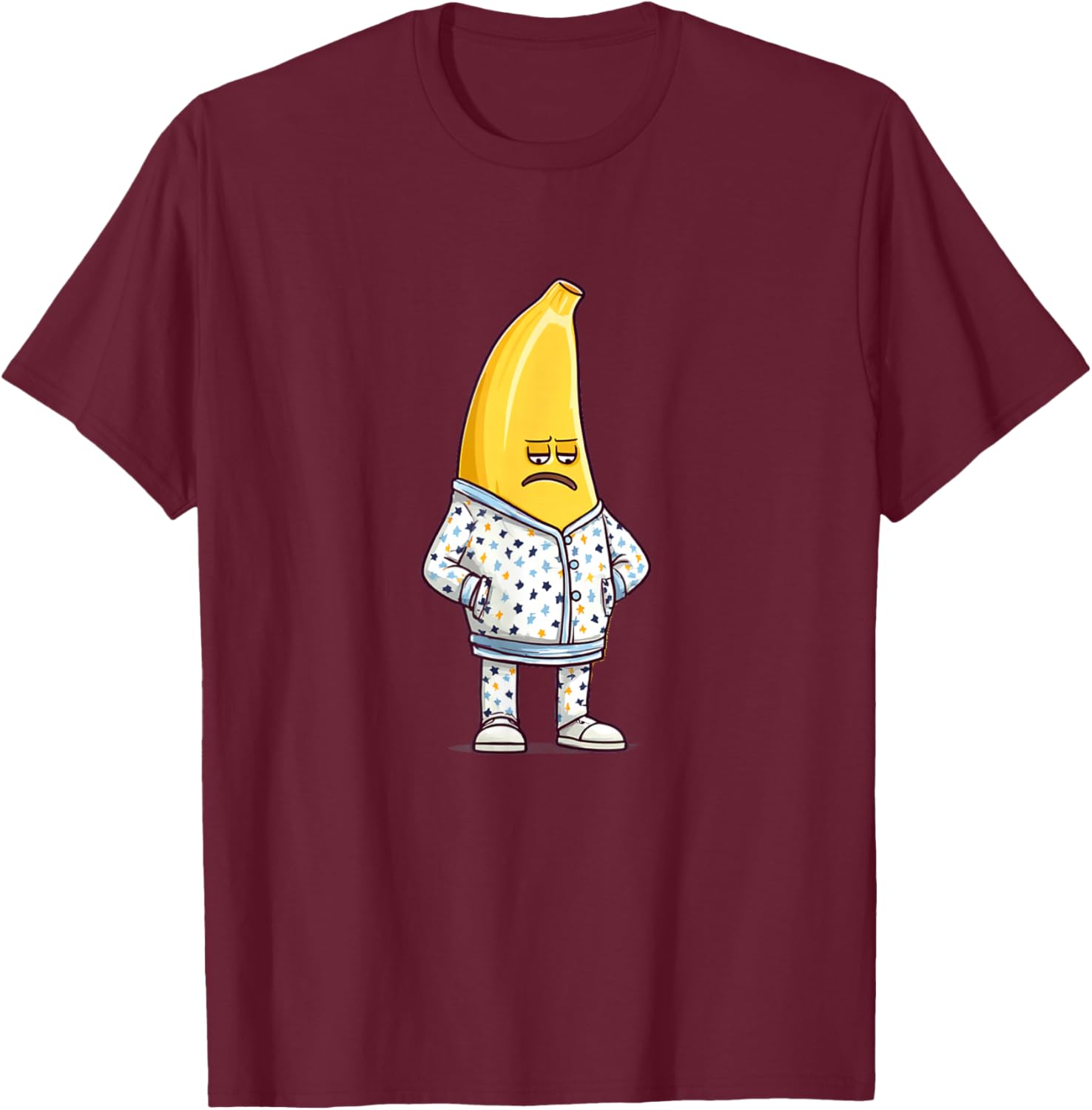 Sleep Banana Face in Pajama for Boys and Girls T-Shirt - T-Shirt | Maroon