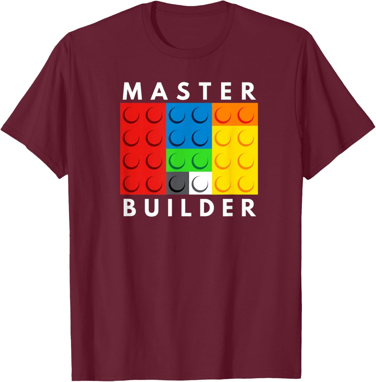 Master Builder Building Blocks Brick Builders Toys Present Small T-Shirt - T-Shirt | Maroon