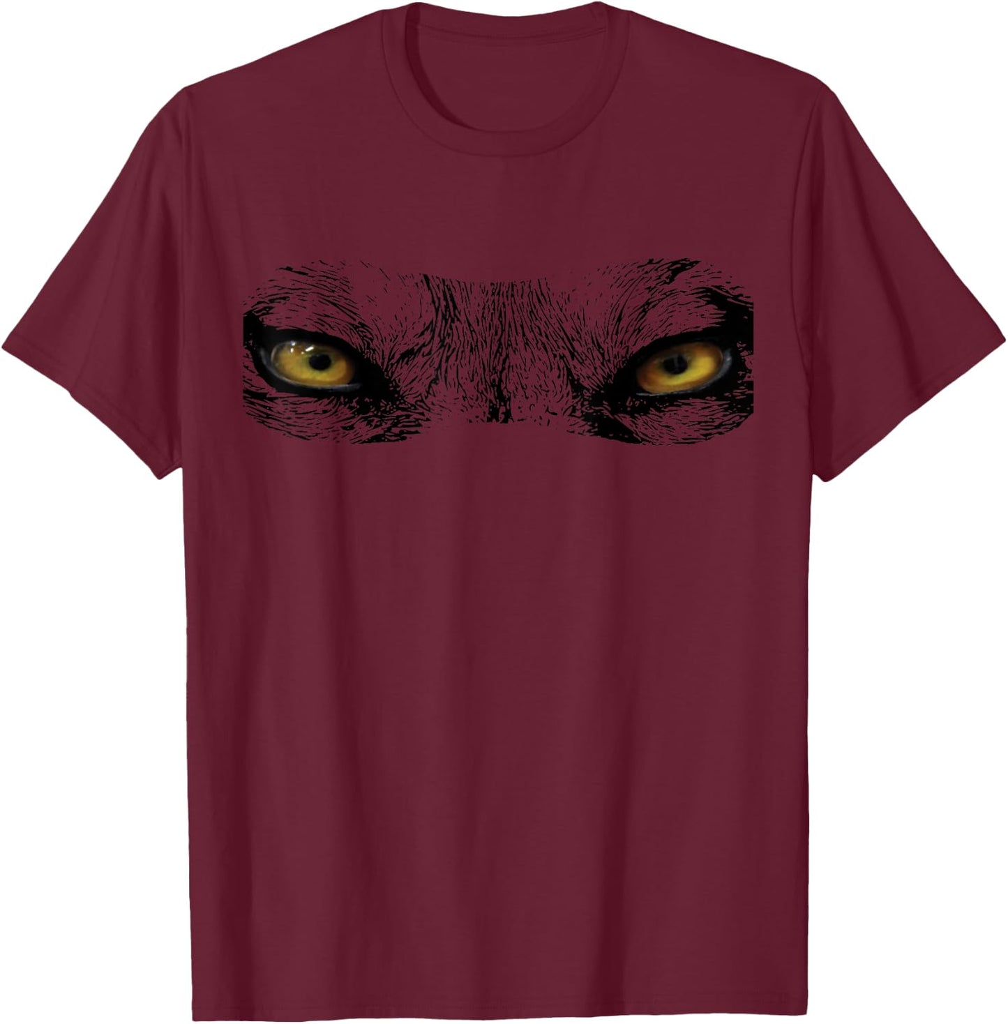 Wolf Eyes Costume Shirt - Scary Animal Halloween Shirts T-Shirt - T-Shirt | Maroon