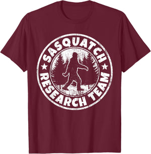 Funny Sasquatch Shirt: Sasquatch Research Team Nerdy T-Shirt - T-Shirt | Maroon