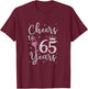 Cheers to 65 Years 1954 65Th Birthday Gift T-Shirt - T-Shirt | Maroon
