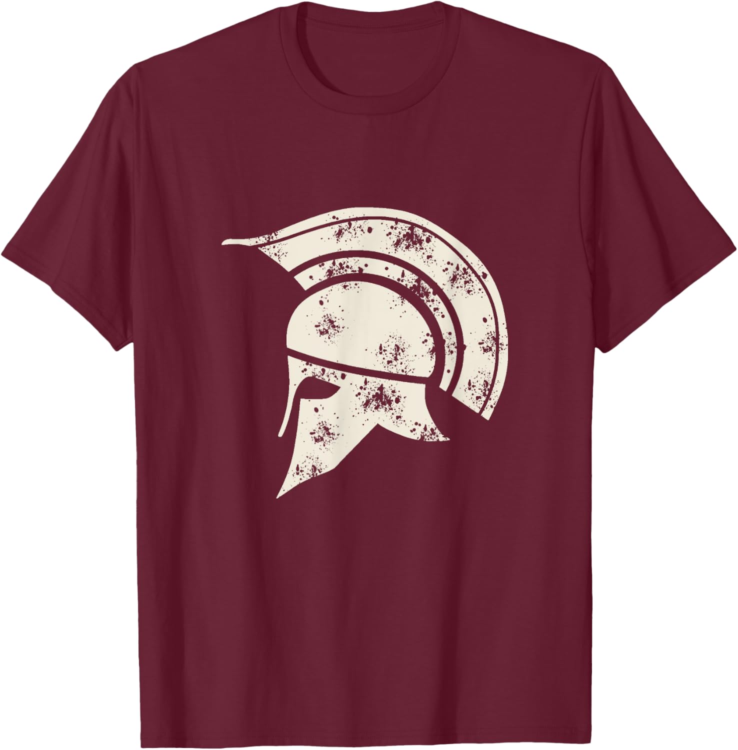 Ancient Spartan Greek Helmet T-Shirt - T-Shirt | Maroon