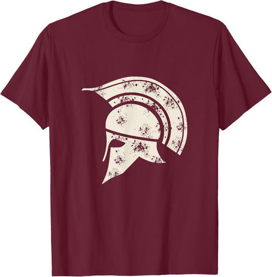 Ancient Spartan Greek Helmet T-Shirt - T-Shirt | Maroon
