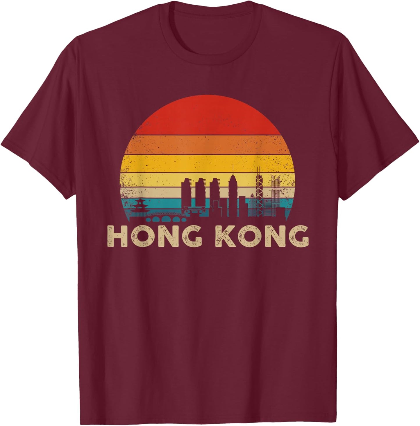 Vintage Hong Kong - Hong Kong Souvenir T Shirt T-Shirt - T-Shirt | Maroon