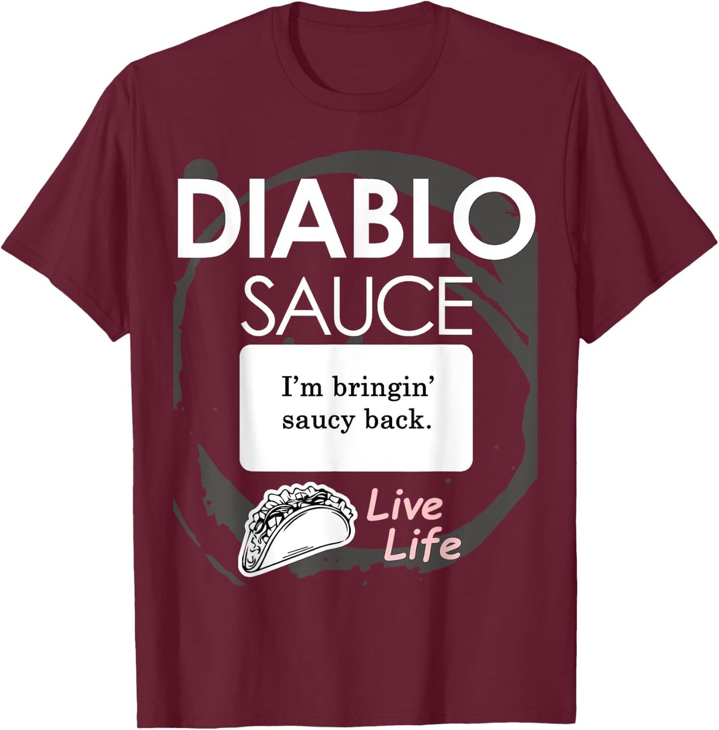 Taco Sauce Shirt Diablo Halloween Costume T-Shirt - T-Shirt | Maroon