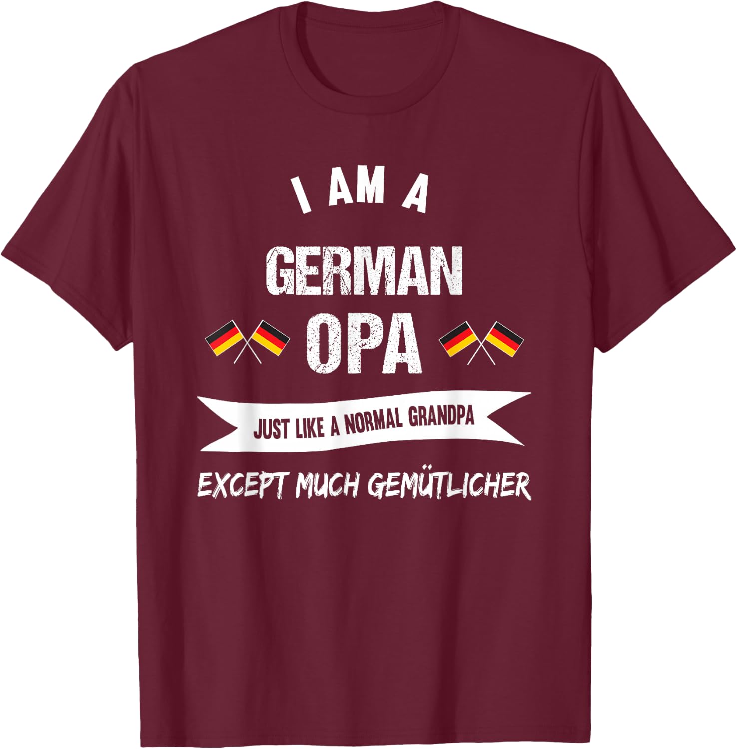 The best German Grandad - deutscher Opa T-Shirt - T-Shirt | Maroon