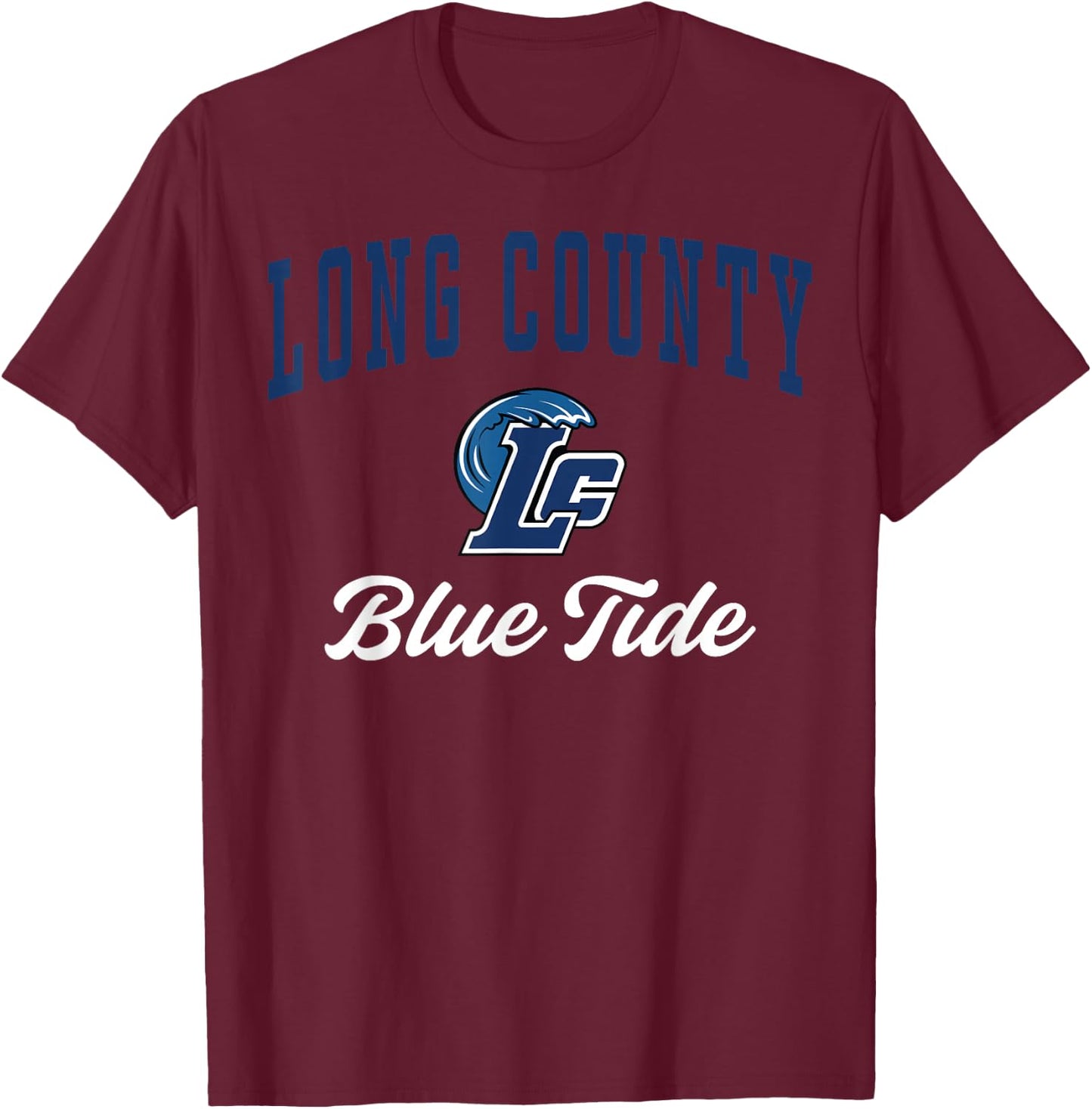 Long County High School Blue Tide C3 T-Shirt - T-Shirt | Maroon