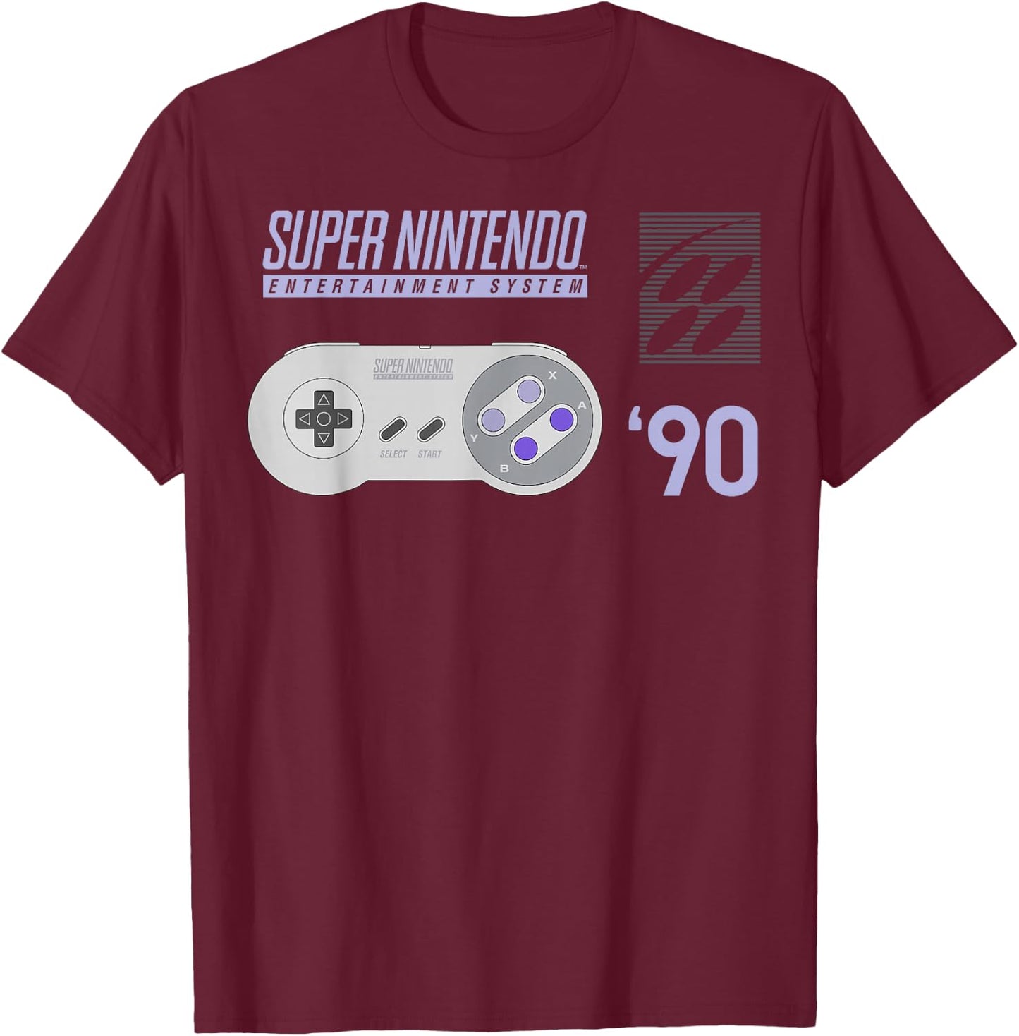 Nintendo Super Nintendo Controller 90 Graphic T-Shirt - T-Shirt | Maroon