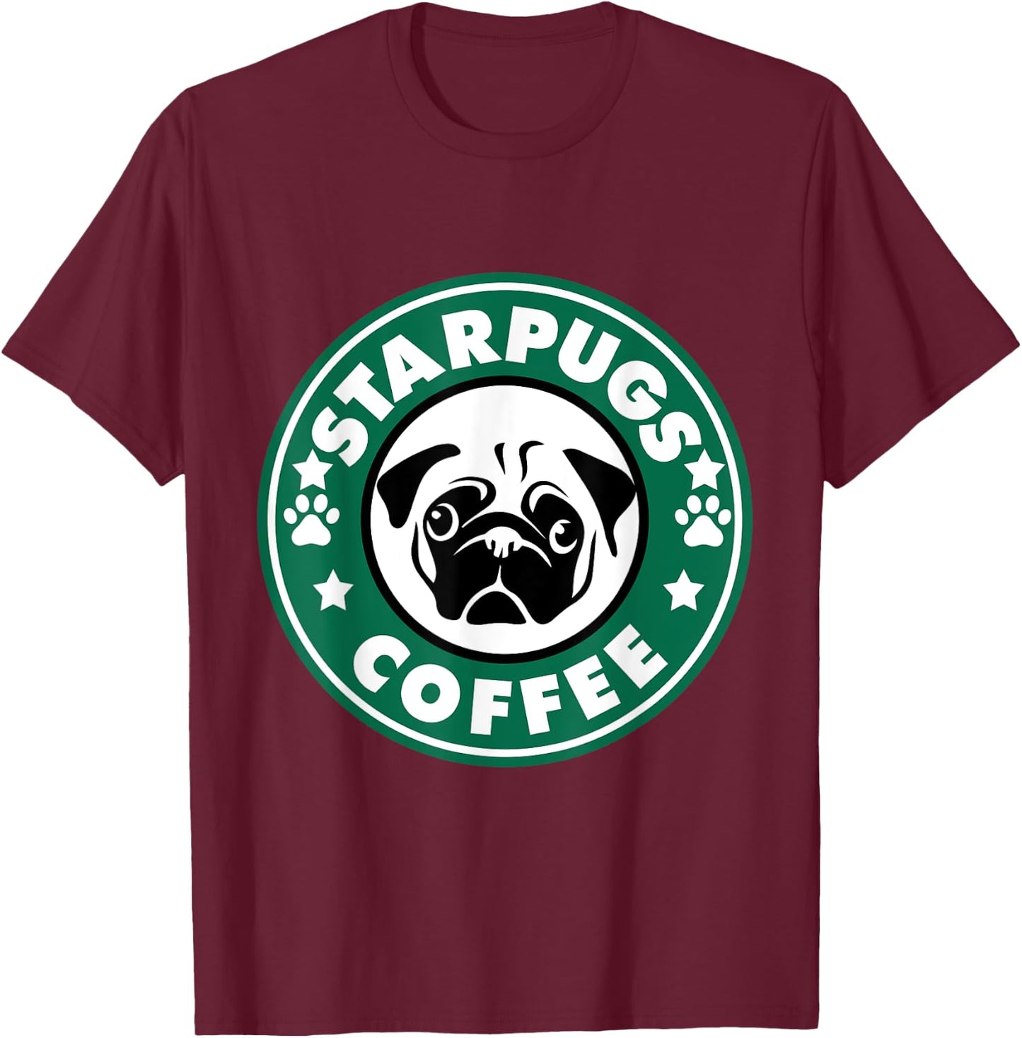 Starpugs Coffee Pug Dog Lover Gift T-Shirt - T-Shirt | Maroon