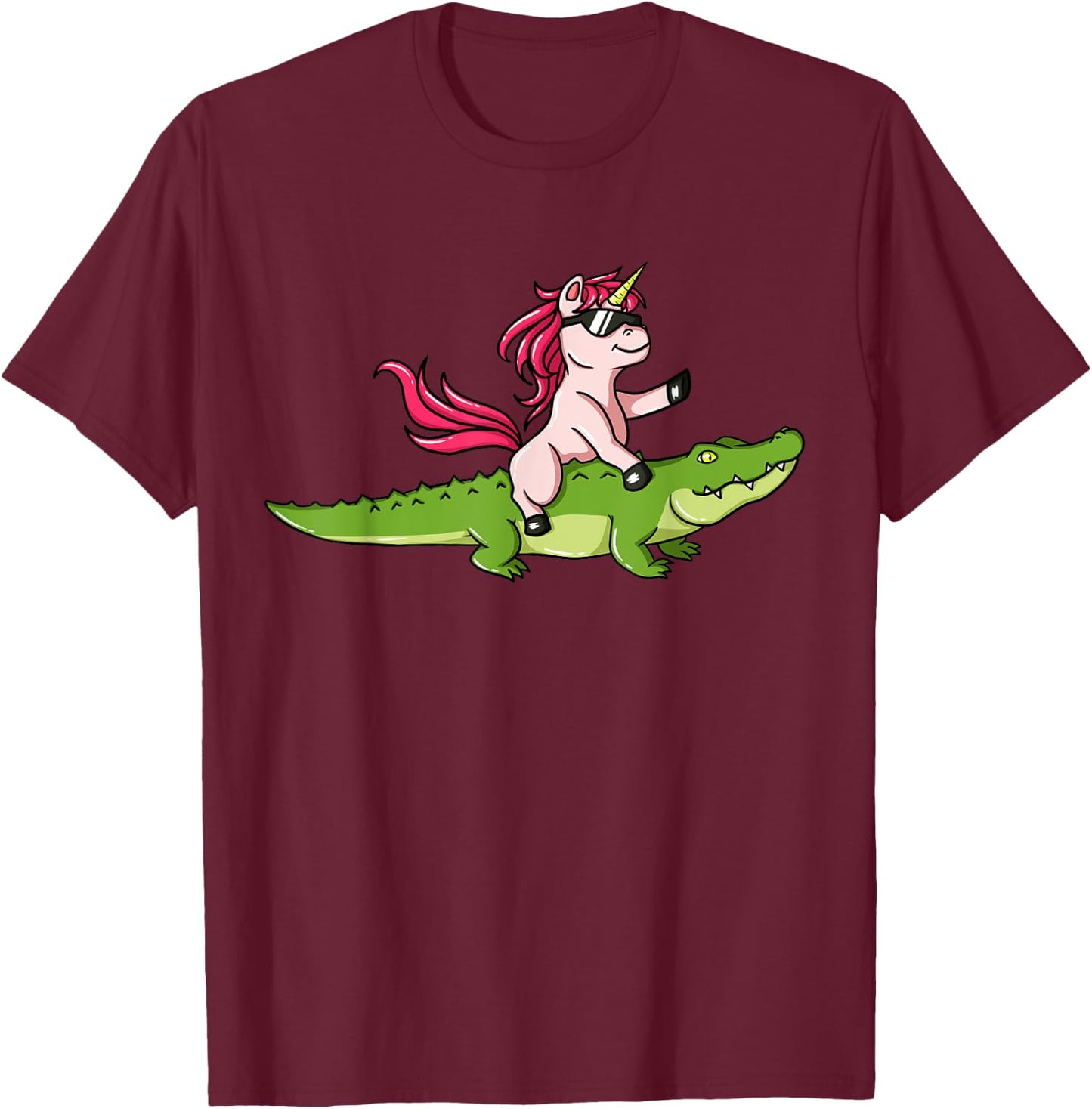 Alligator Unicorn Crocodile Gator Reptile Men Boys T-Shirt - T-Shirt | Maroon