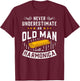 An Old Man With A Harmonica Music Musician Gift T-Shirt - T-Shirt | Maroon