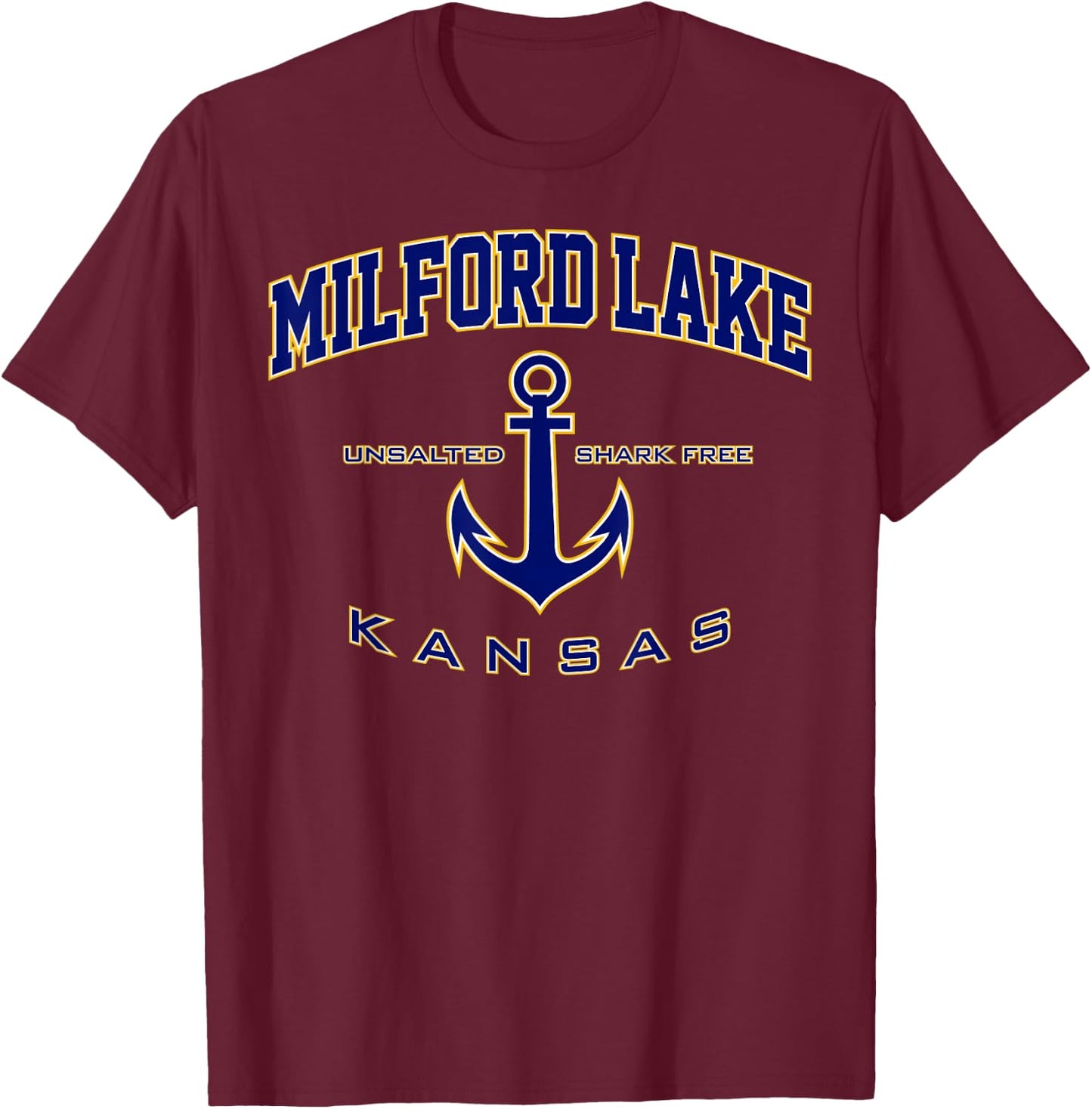 Milford Lake KS T-Shirt - T-Shirt | Maroon
