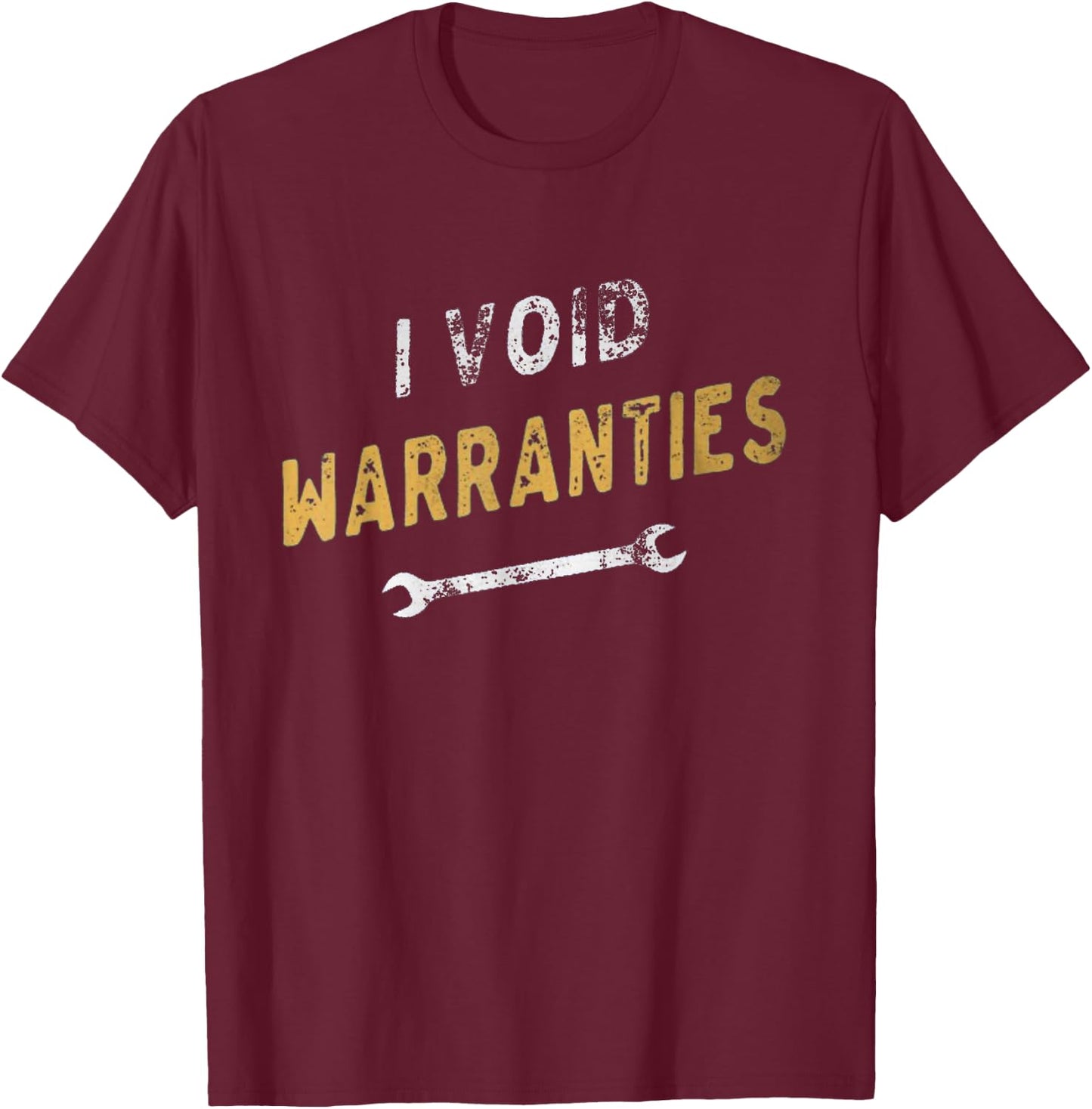 I Void Warranties Mechanic DIYer Kids Funny T-Shirt - T-Shirt | Maroon