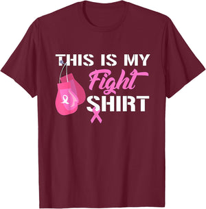 This Is My Fight Breast Cancer Fighter Believe T-Shirt - T-Shirt | Maroon