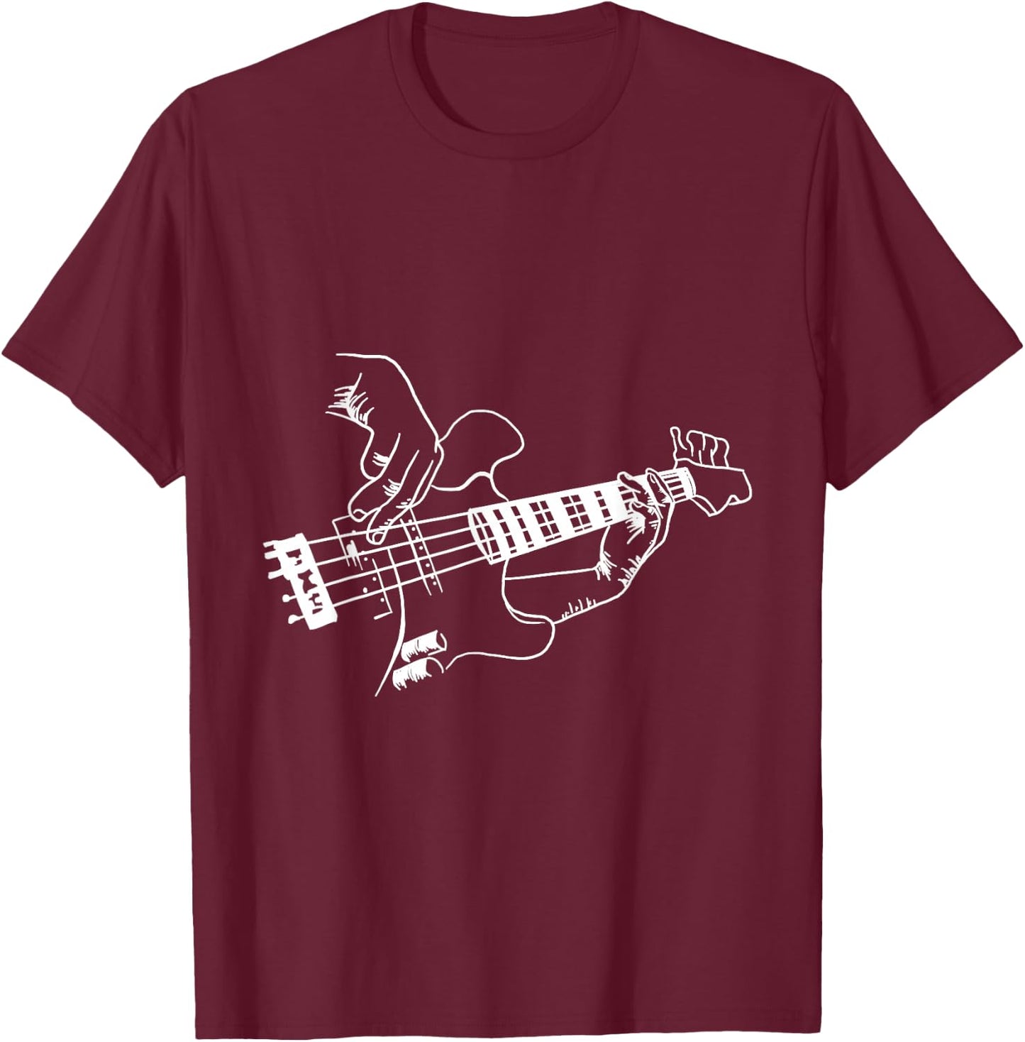 Bass Guitar Player Music Guitarist Musician Rock T-Shirt - T-Shirt | Maroon