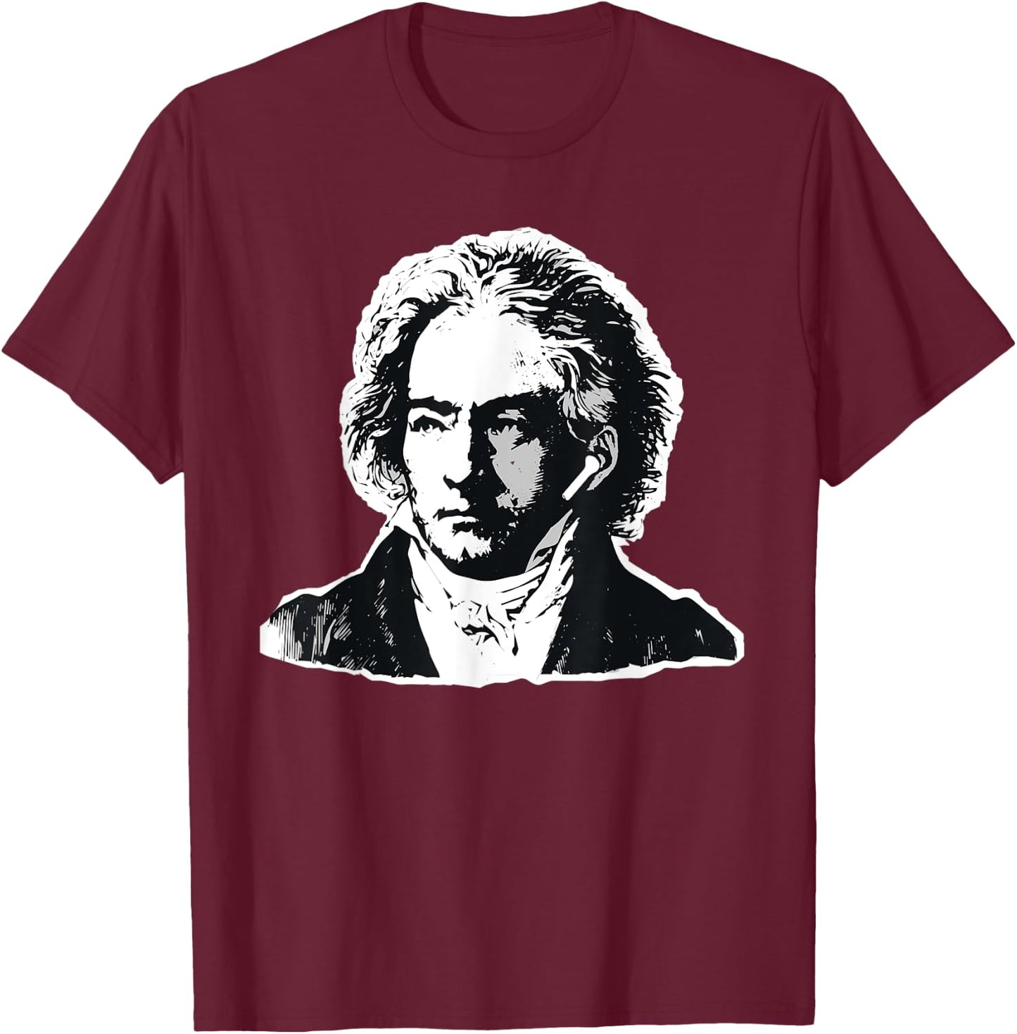 Ludwig Van Beethoven Classical Music Composer Earbuds T-Shirt - T-Shirt | Maroon