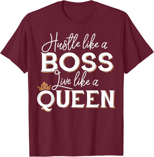 Lady Boss Shirt - Like a Boss T-Shirt - T-Shirt | Maroon