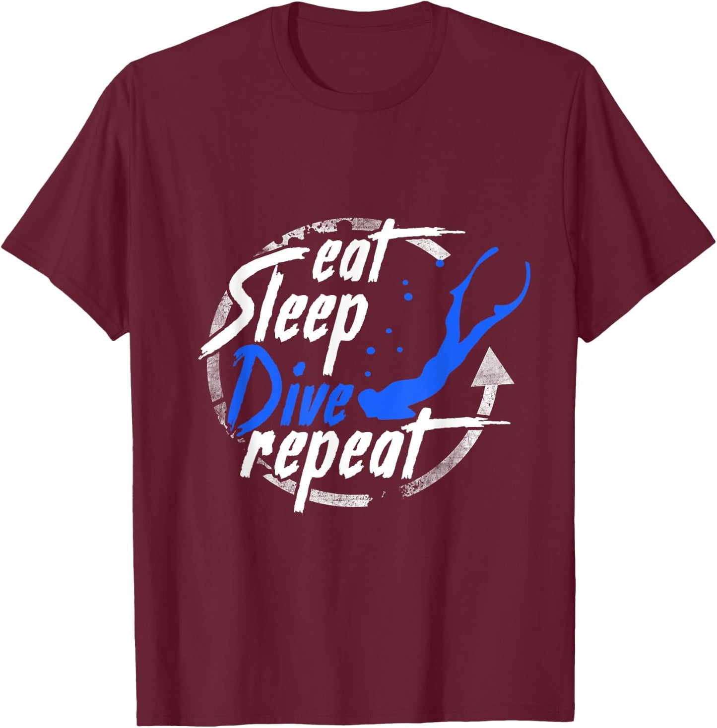 Freediving eat sleep Free dive Diving Apnea Ocean Sea T-Shirt - T-Shirt | Maroon