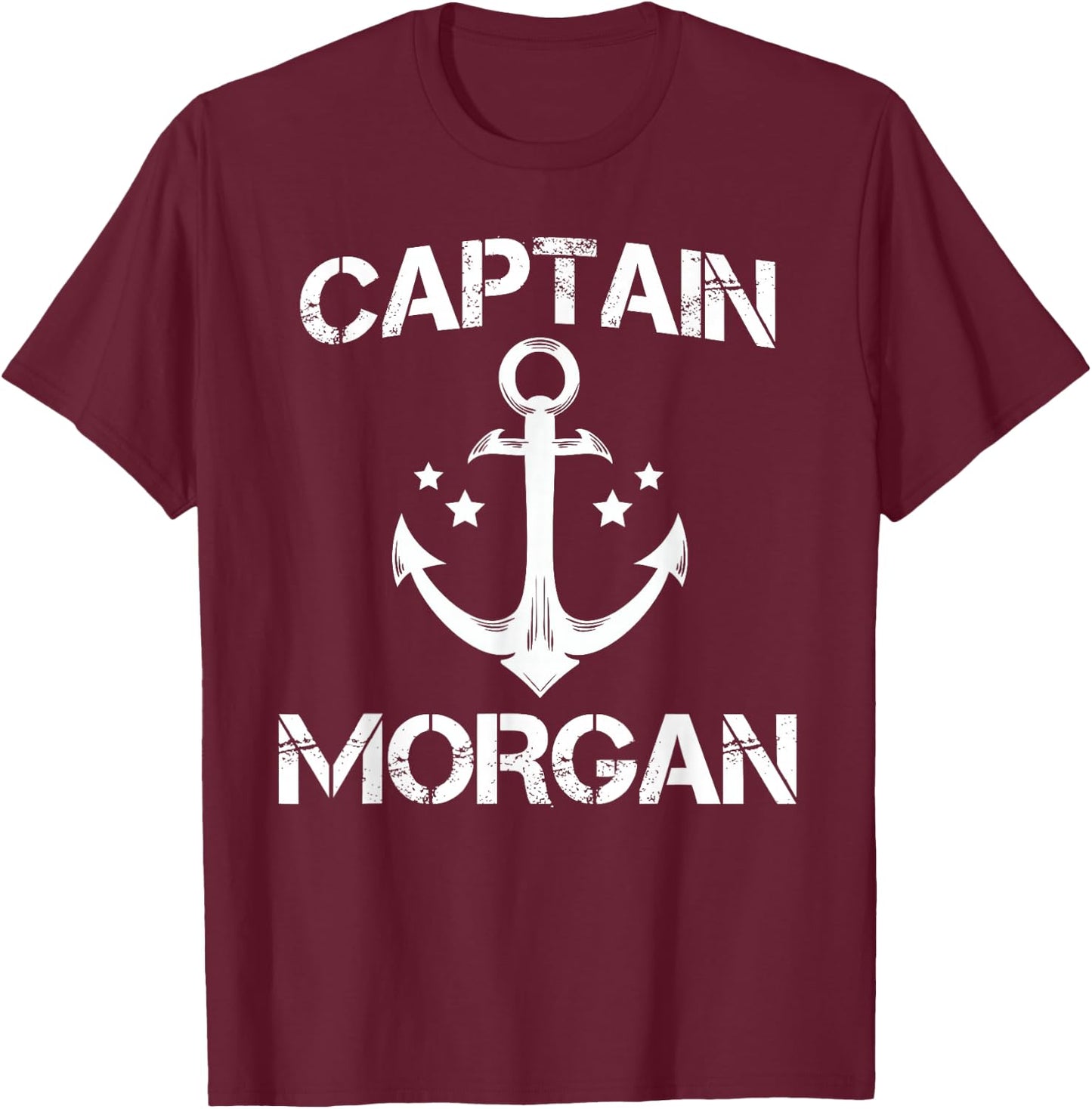 CAPTAIN MORGAN Funny Birthday Personalised Surname Clan Gift T-Shirt - T-Shirt | Maroon