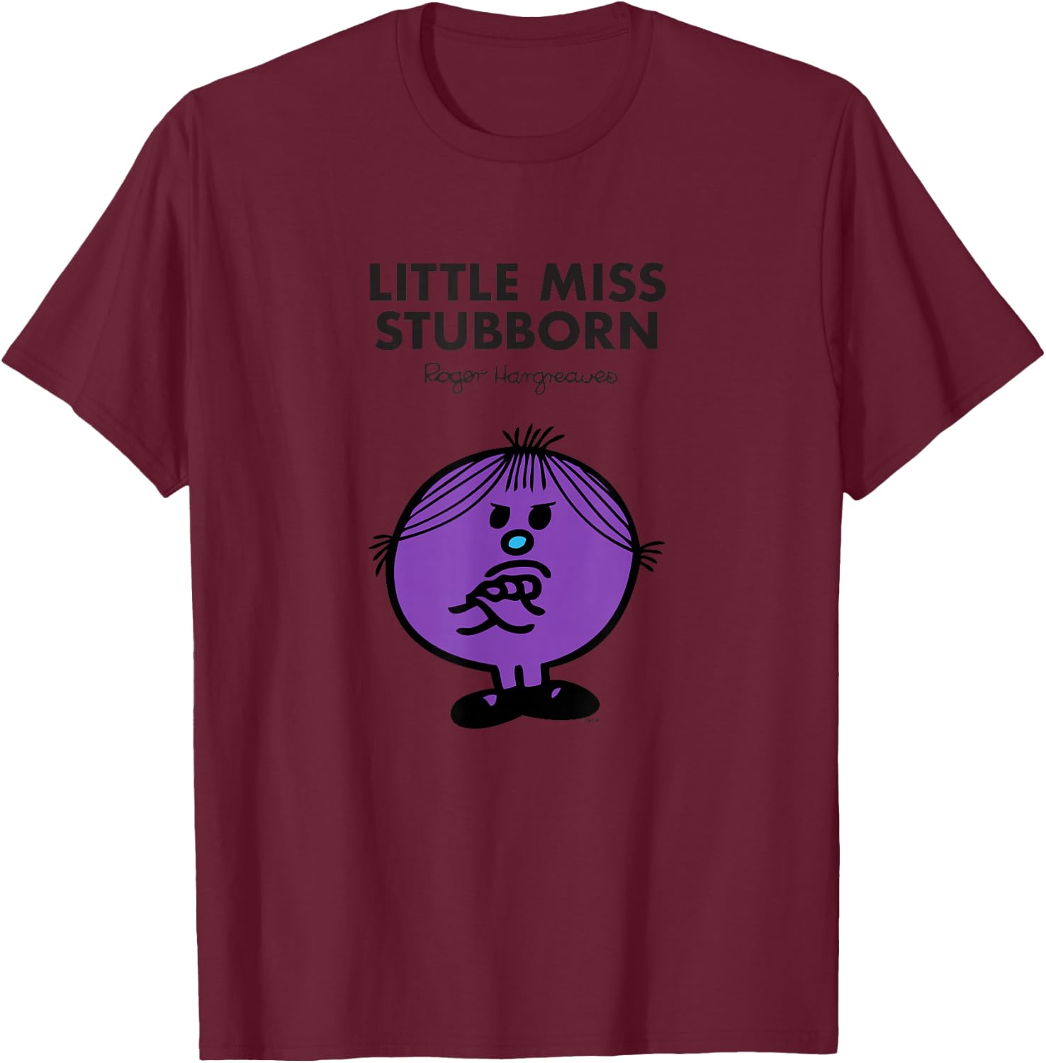 Mr. Men Little Miss Stubborn T-Shirt - T-Shirt | Maroon