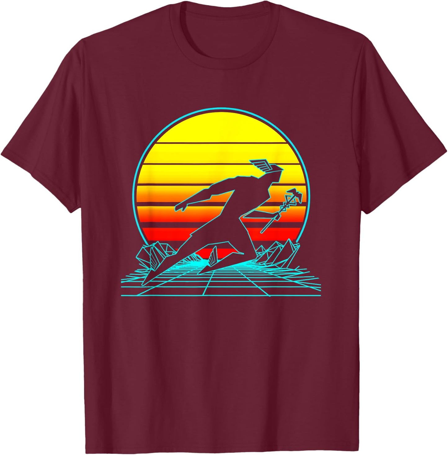 Vintage Hermes God Retro Hermes God Black Small Classic Fit Short Sleeve -Adults T-Shirt - T-Shirt | Maroon