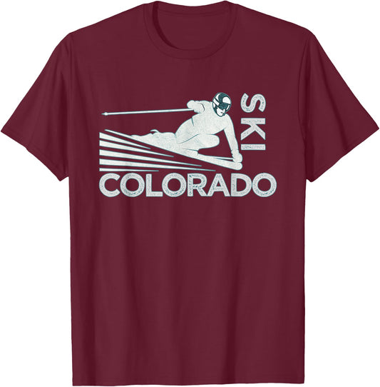 Retro Ski Colorado - Vintage Snow Ski T-Shirt - T-Shirt | Maroon