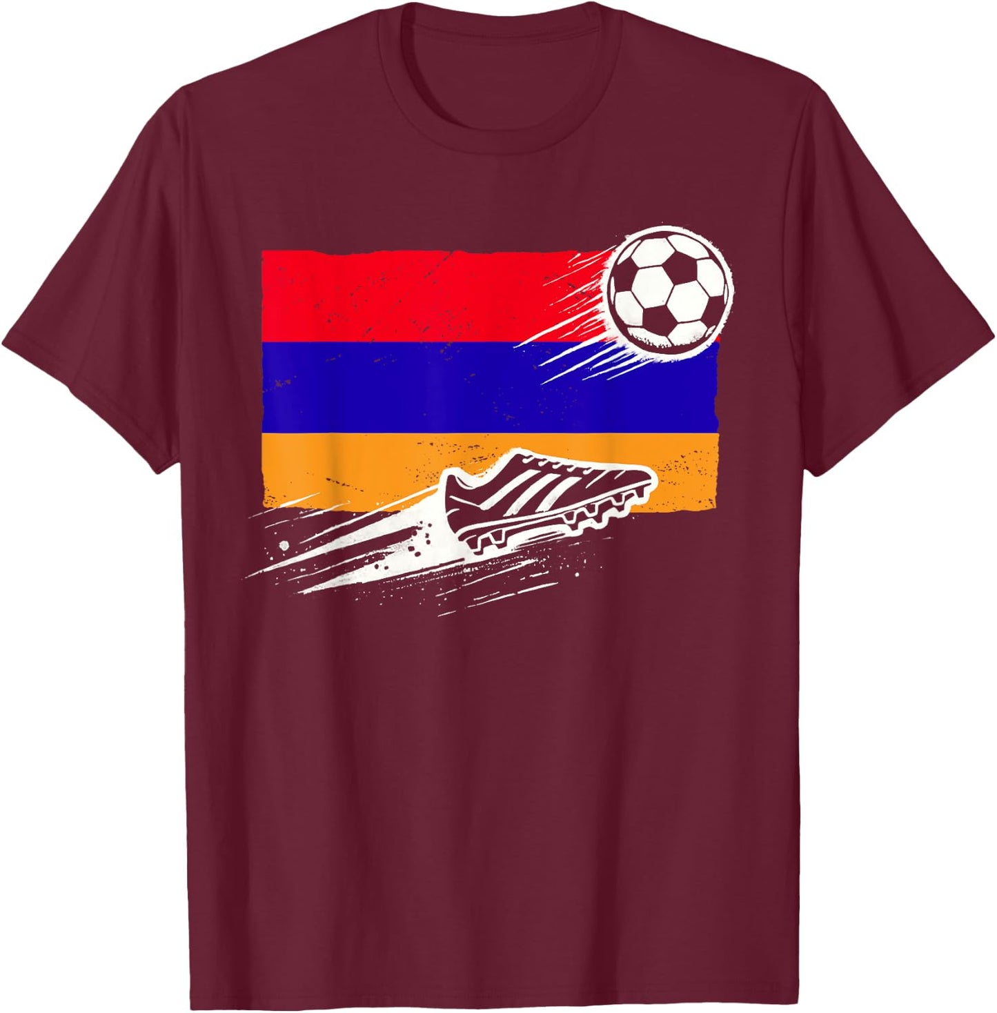 Armenia Flag Armenian Soccer Flag Armenian T-Shirt - T-Shirt | Maroon