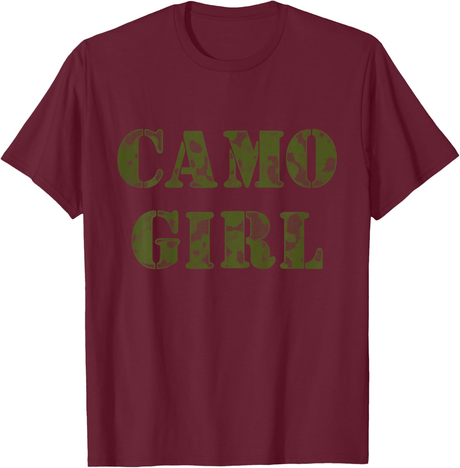 Kids CAMO GIRL Pink Camouflage on Pink Shirt T-Shirt - T-Shirt | Maroon