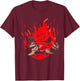 DJapan OniCyborg Cyberpunk - Adults - Black - Short Sleeve - Small - Classic Fit - Cotton & Polyester - Machine Wash T-Shirt - T-Shirt | Maroon